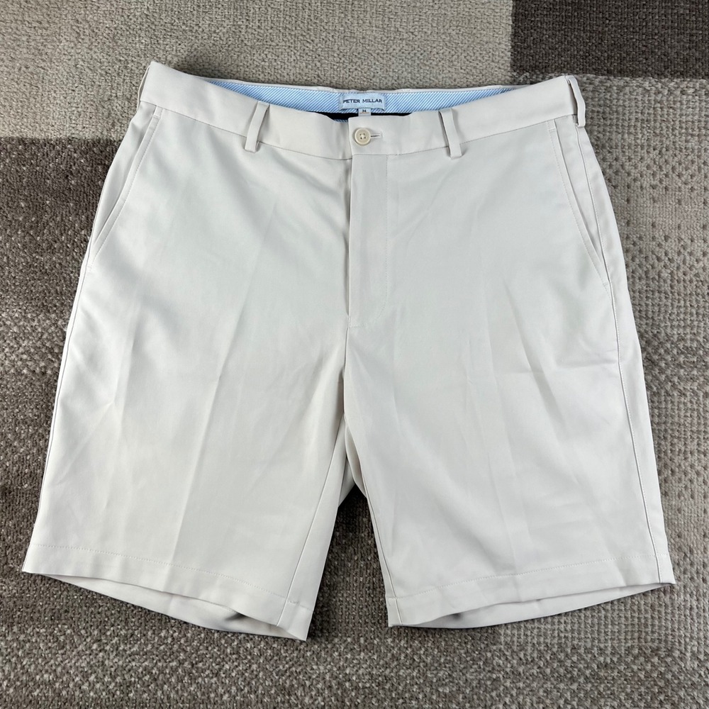 Peter Millar Salem Classic Fit Performance Golf Shorts Tan Mens 34